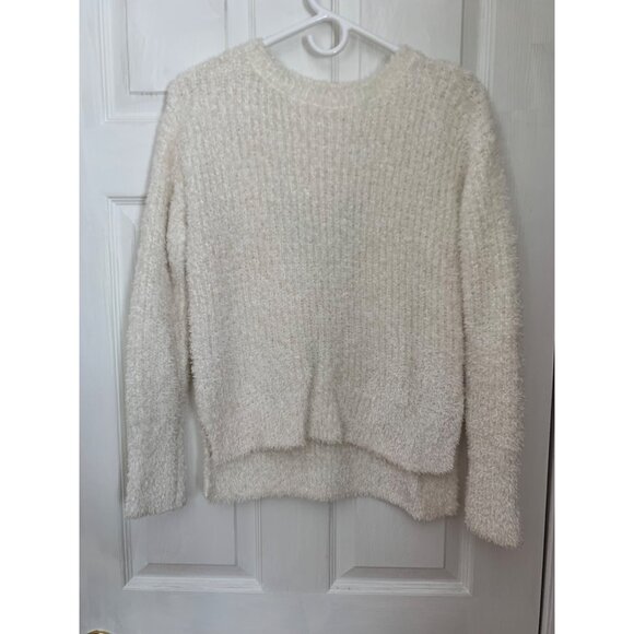 Unbranded Womens Medium Ivory Fuzzy Textured Tunic Sweater Longsleeve - Picture 1 of 6